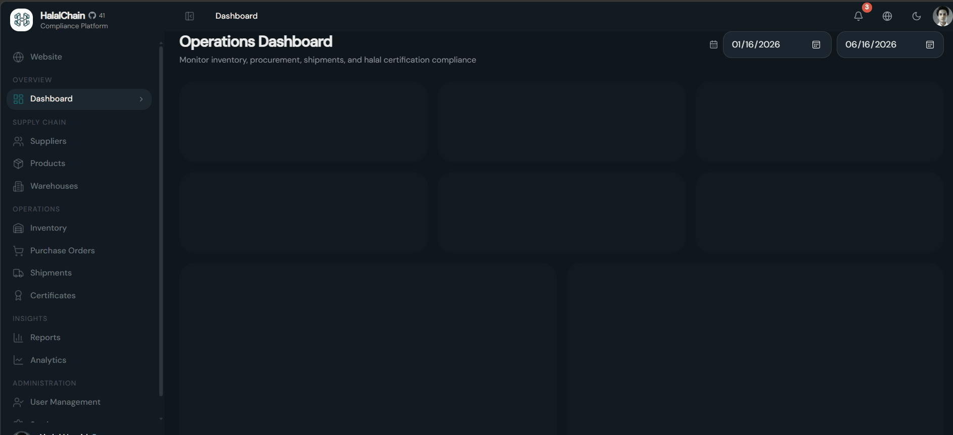 HalalChain dashboard interactive demo